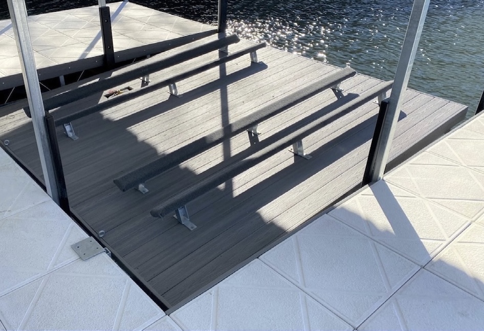 4500 lb Econo Lift double PWC lift with walk boards